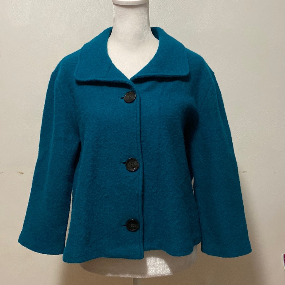 Teal wool jacket